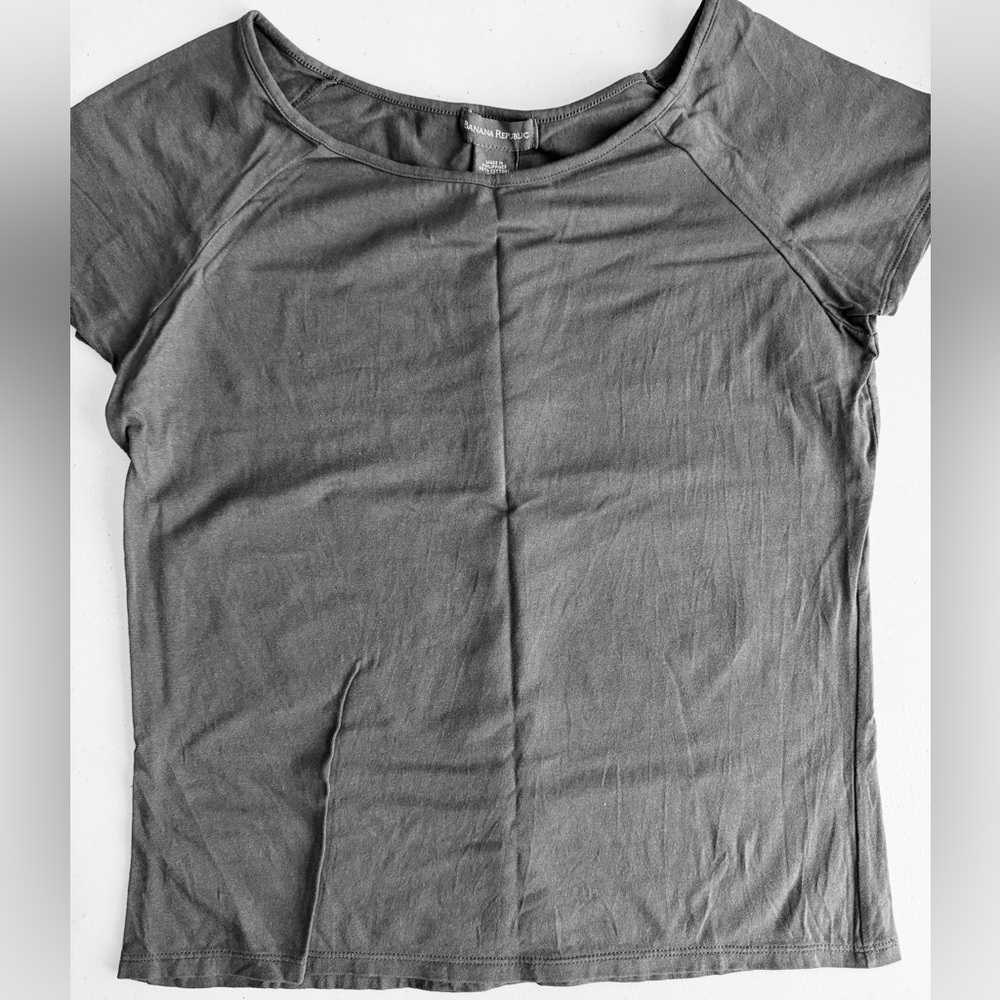 🩶🪨BANANA REPUBLIC Slate Gray Cotton Stretch Top
